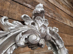 Vintage Shaped Silver Gilt Style Ornate Wall Mirror Rococo Style