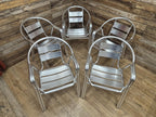 Set of 5 Aluminium Bistro Chairs Lightweight Stackable Cafe Garden Chairs