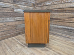 Mid Century Teak Bedside Cabinet Olive Grey Green Melamine Top Vintage