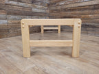 Kyoto Futons Solid Wood Bench Small Daybed Red Upholstered Seat Slatted Base