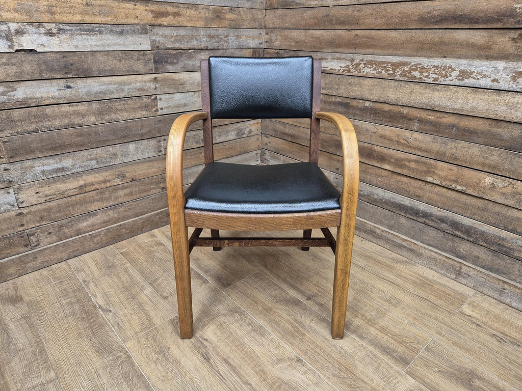 1956 Parker Knoll Oak Armchair Air Ministry AM Mid Century Office Chair