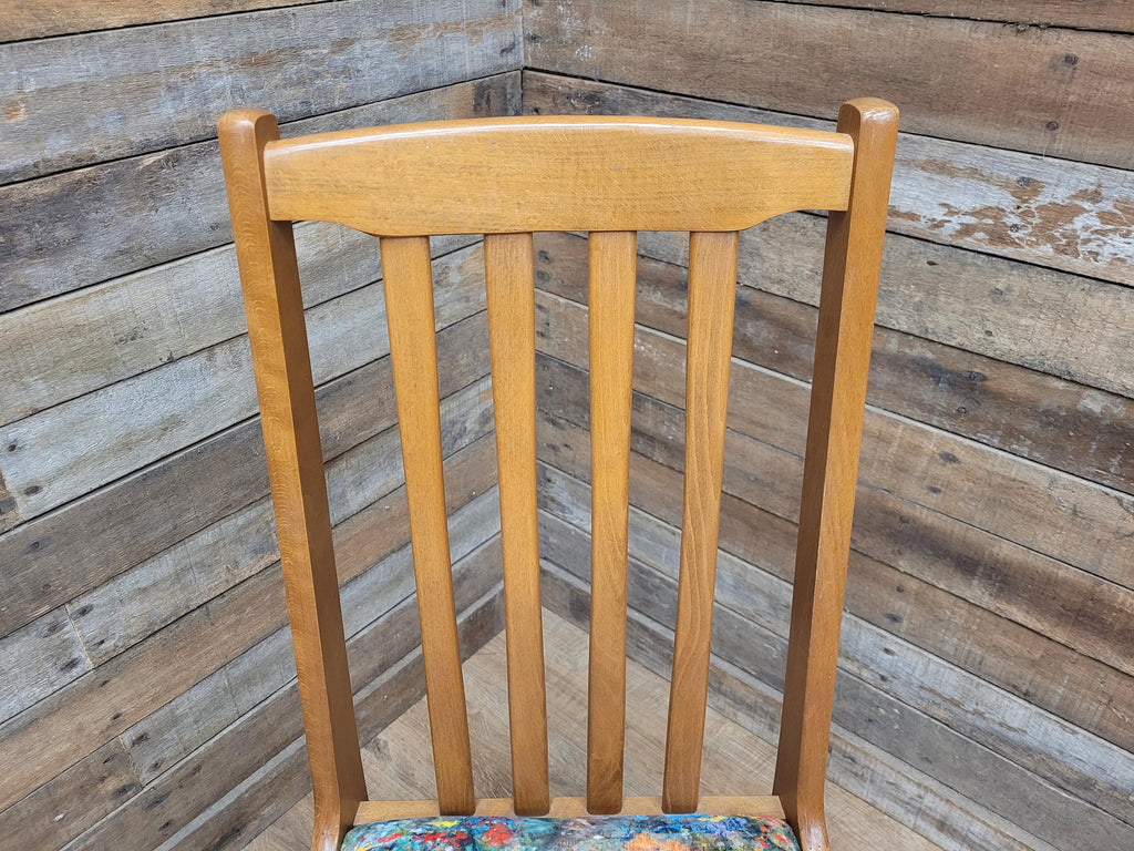 Mid Century Retro Hall Bedroom Chair Slat Back Renoir Velvet Upholstery