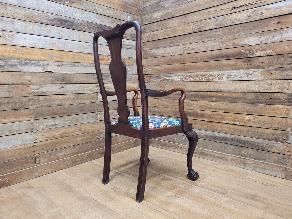 Antique Georgian Style Mahogany Claw Foot Armchair William Morris Bird Seat