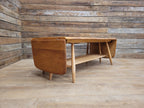 Ercol Model 456 Blonde Elm Drop Leaf Coffee Table Vintage Mid Century With Shelf