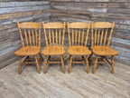 Four Vintage Whittier Solid Wood Dining Chairs Spindle Back Made in USA