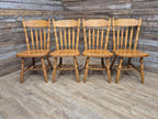 Four Vintage Whittier Solid Wood Dining Chairs Spindle Back Made in USA