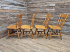 Four Vintage Whittier Solid Wood Dining Chairs Spindle Back Made in USA