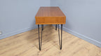 Mid Century Avalon Teak Side Table with Drawer Hairpin Legs Up Cycled Sideboard