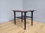 Mid Century Teak Style Tapered Black Leg Side Or Coffee Table Magazine Shelf