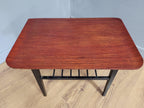 Mid Century Teak Style Tapered Black Leg Side Or Coffee Table Magazine Shelf