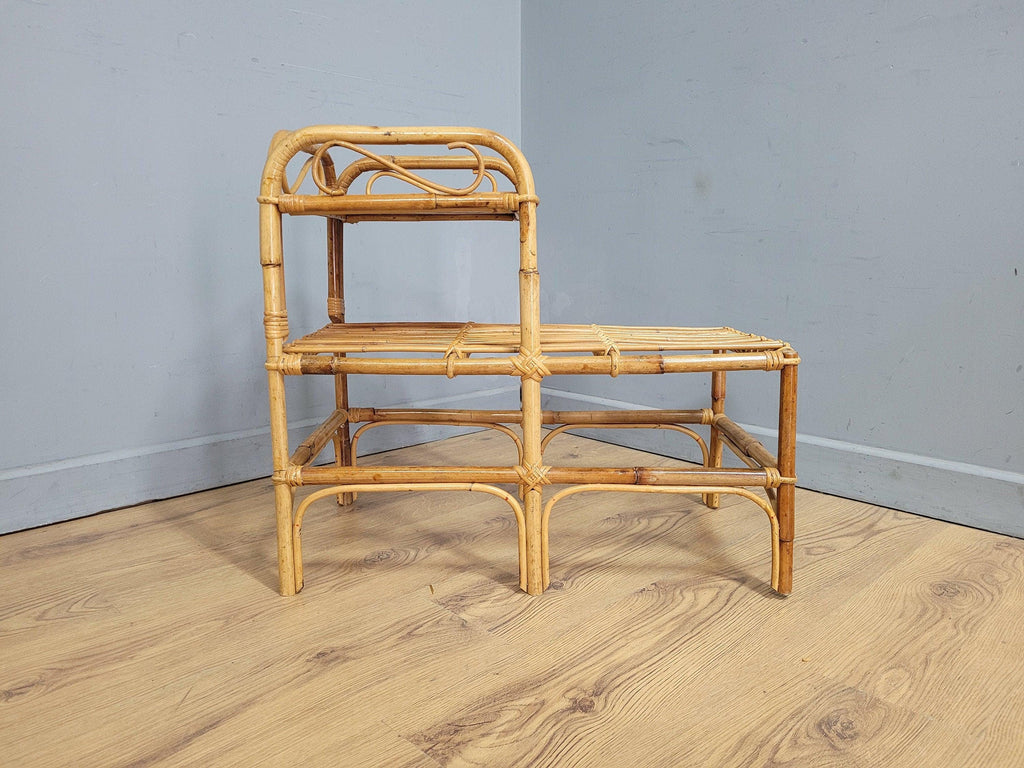 Mid Century Vintage Retro Bamboo Telephone Table