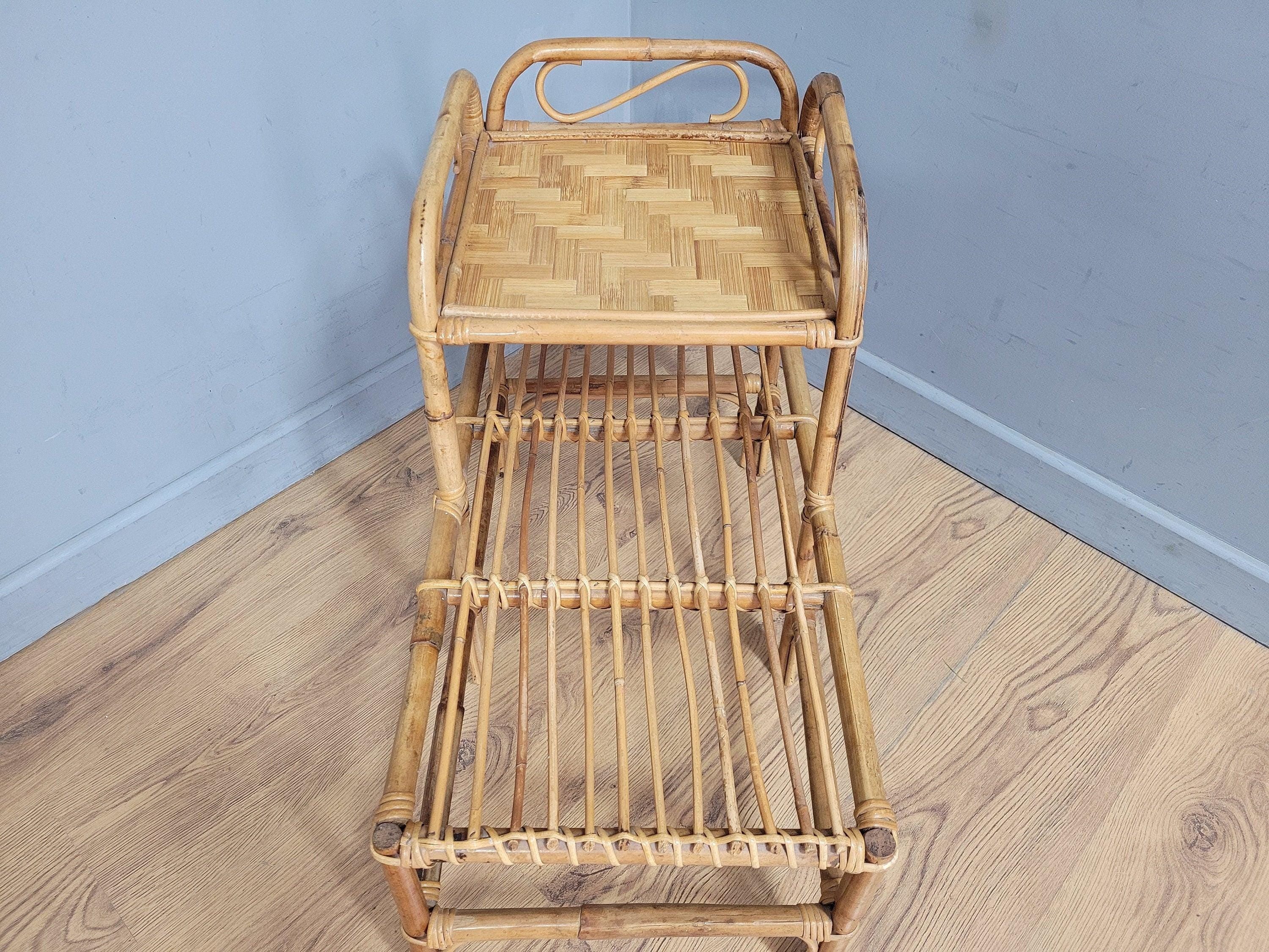Mid Century Vintage Retro Bamboo Telephone Table