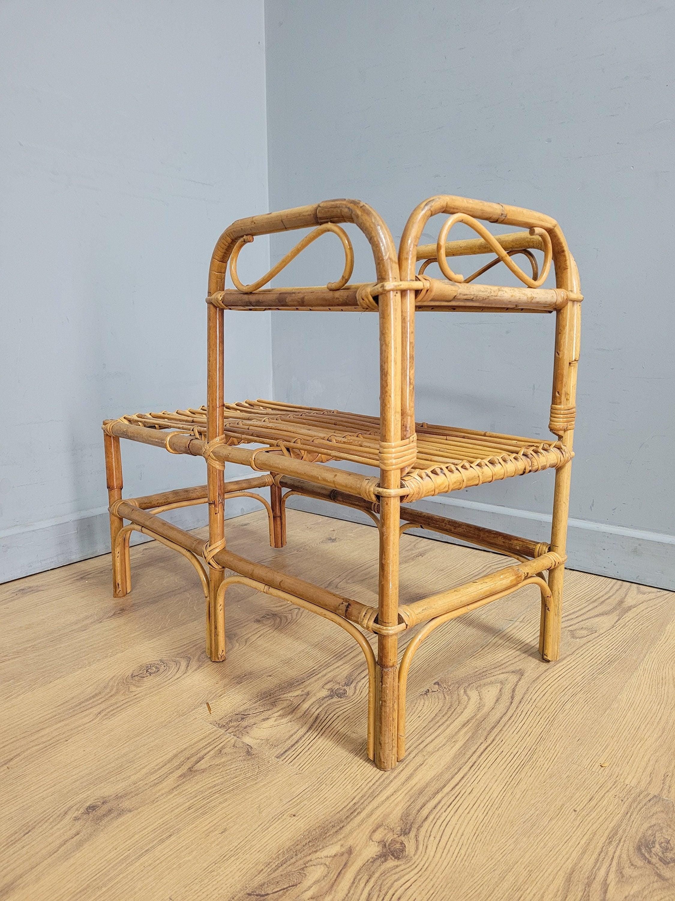 Mid Century Vintage Retro Bamboo Telephone Table
