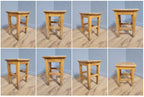Vintage Pair Of Short Old School Lab Stools Ideal For Kitchen Table Blonde Wood