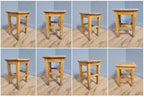 Vintage Pair Of Short Old School Lab Stools Ideal For Kitchen Table Blonde Wood