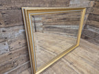 Vintage Gold Gilt Style Framed Bevel Edged Wall Mirror Light Blue Detail