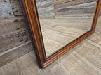 Large Bevel Edged Vintage Wood Rectangular Over Mantle Wall Mirror