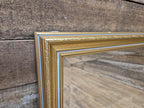 Vintage Gold Gilt Style Framed Bevel Edged Wall Mirror Light Blue Detail