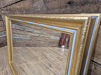 Vintage Gold Gilt Style Framed Bevel Edged Wall Mirror Light Blue Detail