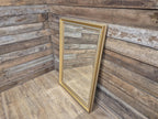 Vintage Gold Gilt Style Framed Bevel Edged Wall Mirror Light Blue Detail