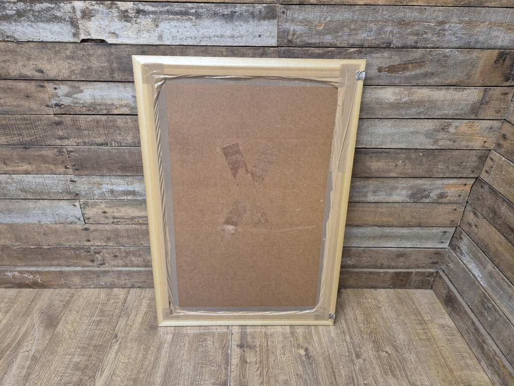 Vintage Gold Gilt Style Framed Bevel Edged Wall Mirror Light Blue Detail