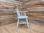 Vintage Country House Antique Waxed Distressed Painted Lath Back Carver Chair