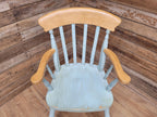 Vintage Country House Antique Waxed Distressed Painted Lath Back Carver Chair