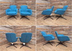 Pledge Toro Low Back Swivel Armchairs - Camira Blazer Abertay Blue - 8 Available