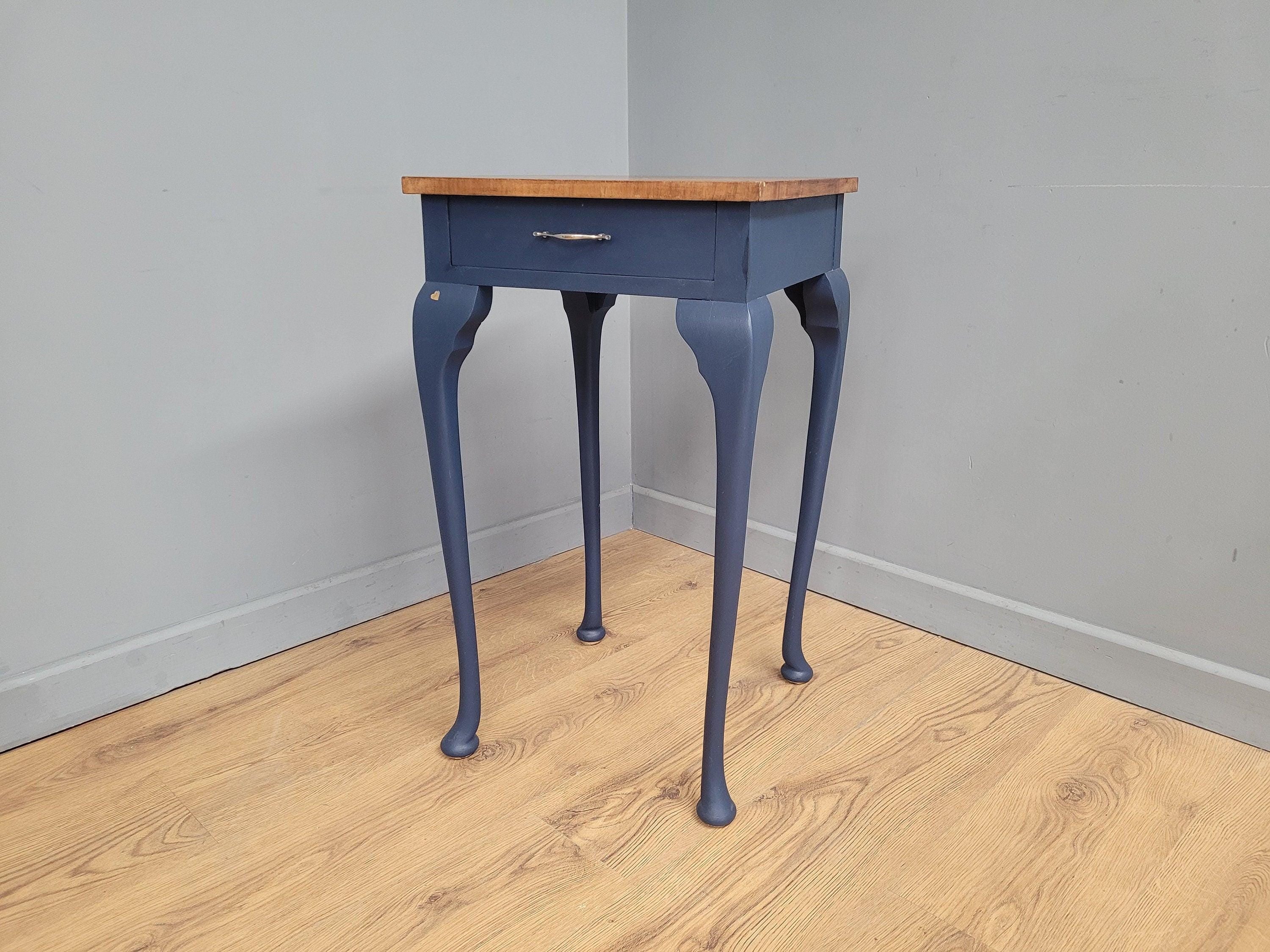 Midnight Blue Fusion Painted Lamp Table With Drawer