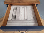 Midnight Blue Fusion Painted Lamp Table With Drawer