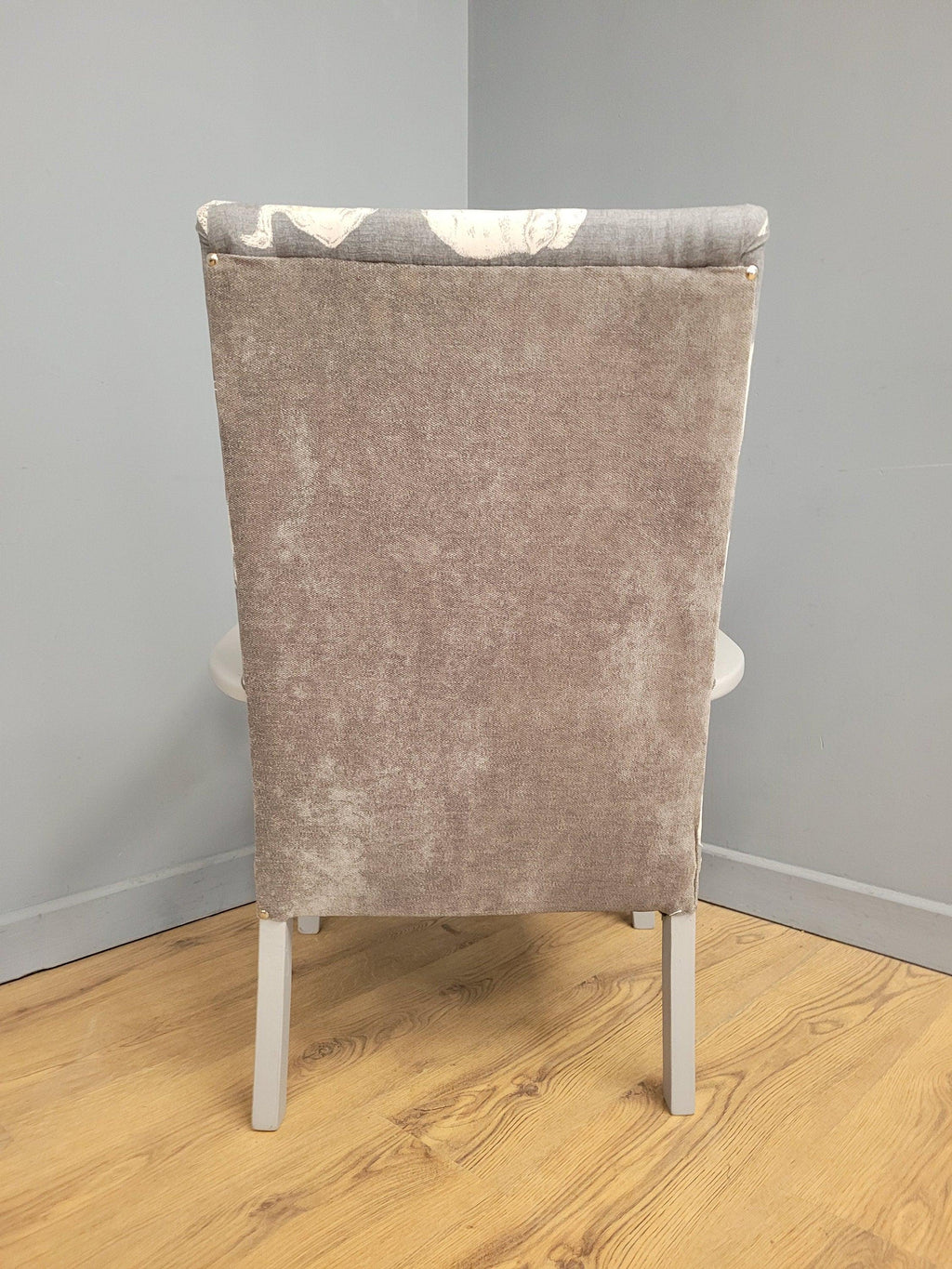 Mid Century Style Painted Grey Animal Print Armchair