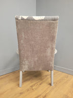 Mid Century Style Painted Grey Animal Print Armchair
