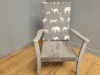 Mid Century Style Painted Grey Animal Print Armchair