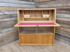 Retro Chic Mid Century Student Bureau Sliding Glass and Cupboard Doors