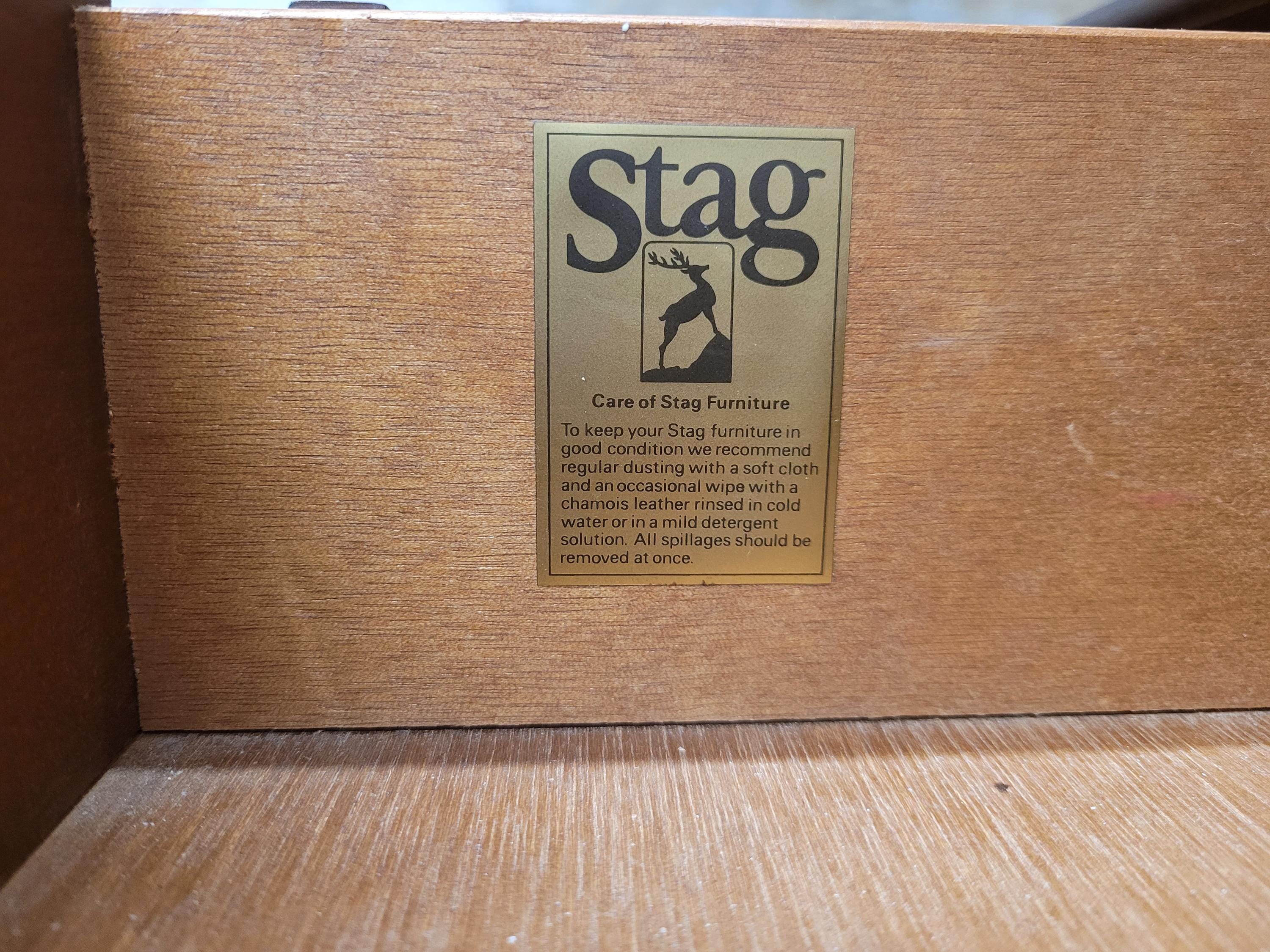 Vintage Original Stag Minstrel Sideboard Bank Of Drawers Dressing Table