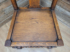 Antique Oak Hall Bedroom Chair – Early 20th Century Jacobean Revival