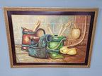 Large Original Colombian Oil Still Life "The Kitchen Table" Great Size #2