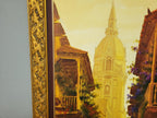 Very Large Ornate Gold Framed Original Painting The Cathedral of Cartagena #9