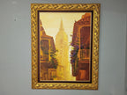 Very Large Ornate Gold Framed Original Painting The Cathedral of Cartagena #9
