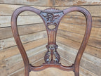 Pair Of Antique Victorian Mahogany Lyre Back Low Salon Chairs Bedroom Hall