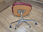 4 Vintage 1960s Retro Swivel Dining Chairs Red Vinyl Upholstery on Chrome Bases