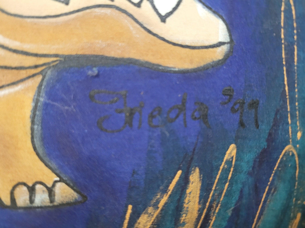 Original Framed Picture Of Hippo Signed Frieda #1