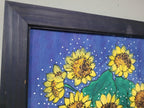 Original Framed Picture Of Sunflowers Signed Frieda #3