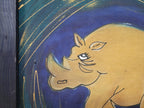 Original Framed Picture Of Rhino Signed Frieda #4