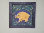 Original Framed Picture Of Rhino Signed Frieda #4