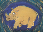 Original Framed Picture Of Rhino Signed Frieda #4