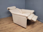 Quality Cream Leather Reclining Armchair