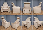 Quality Cream Leather Reclining Armchair