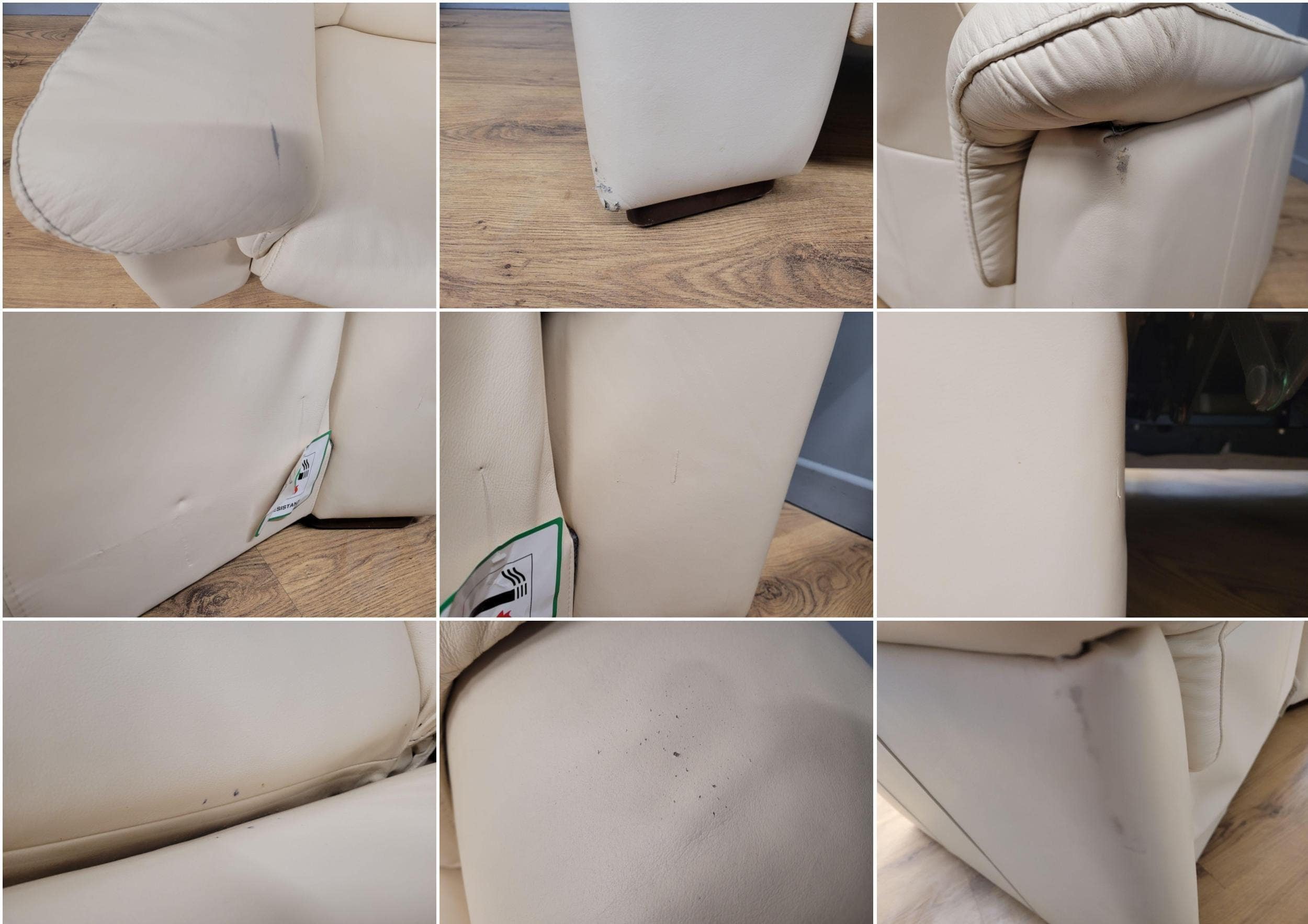Quality Cream Leather Reclining Armchair