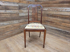 Vintage Mahogany Slat Back Hand Made Needlepoint Bedroom Chair